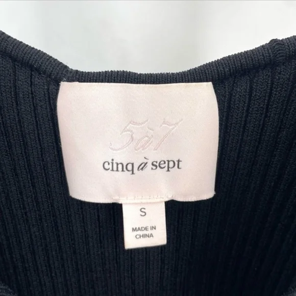 Cinq a Sept Black Ruffle Tank Top - Picture 5 of 6